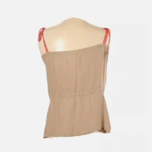 Twelfth Street By Cynthia Vincent Beige Silk Pink Embroidered Blouse Size 4 - Picture 2 of 2